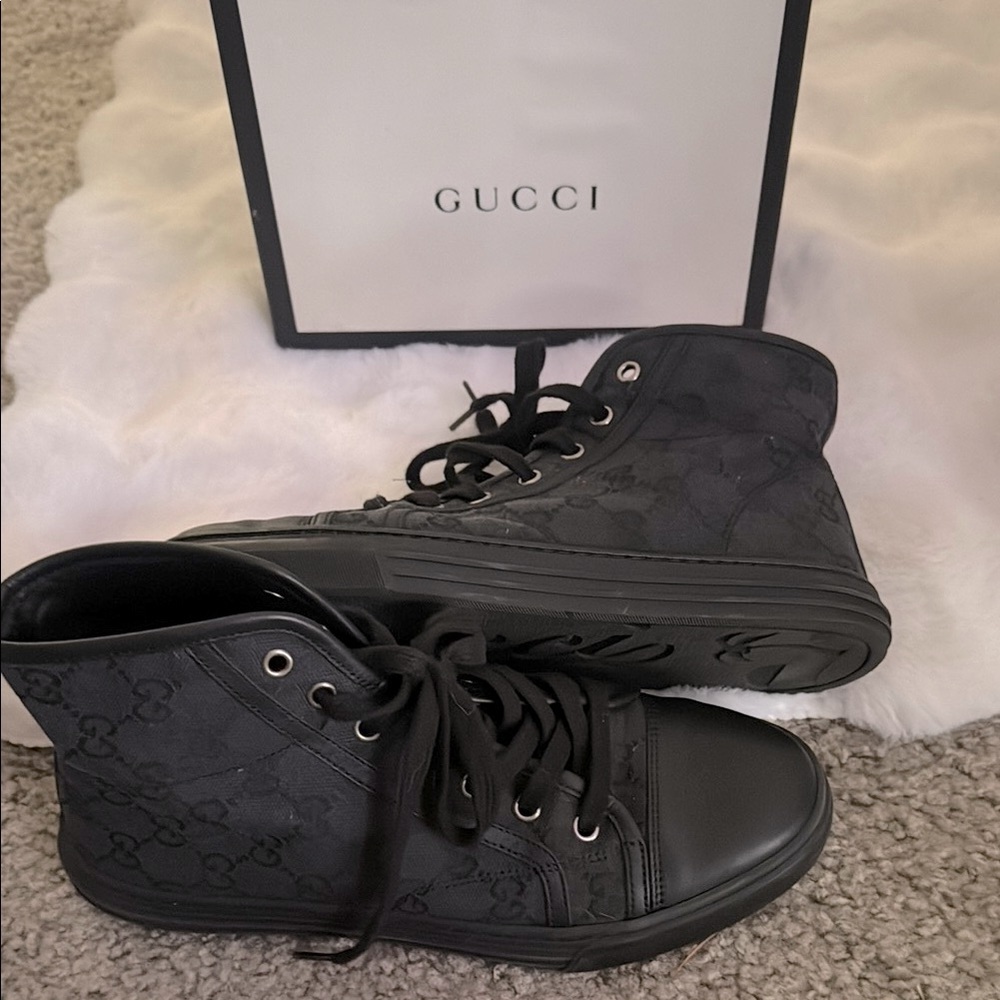 Gucci Black Monogram High-Tops